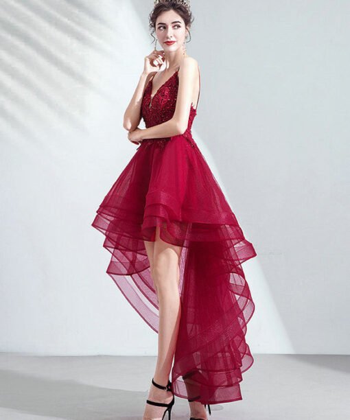 red high low dress 1035-007