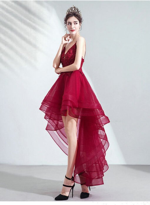red high low dress 1035-007