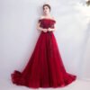 red off the shoulder dress 1033-004