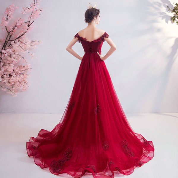 red off the shoulder dress 1033-005