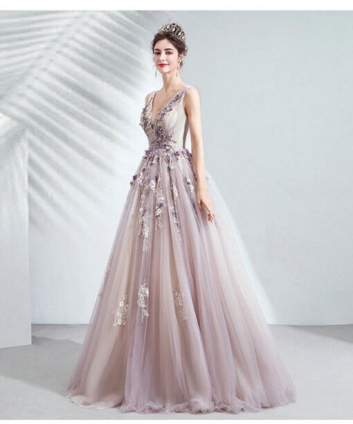 v neck ball gown 1049-002