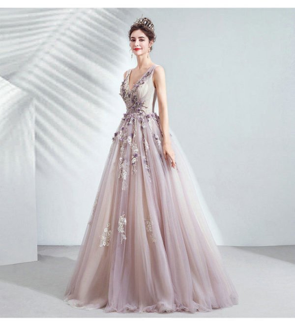 v neck ball gown 1049-002