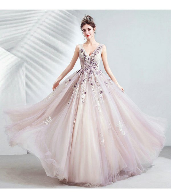 v neck ball gown 1049-003