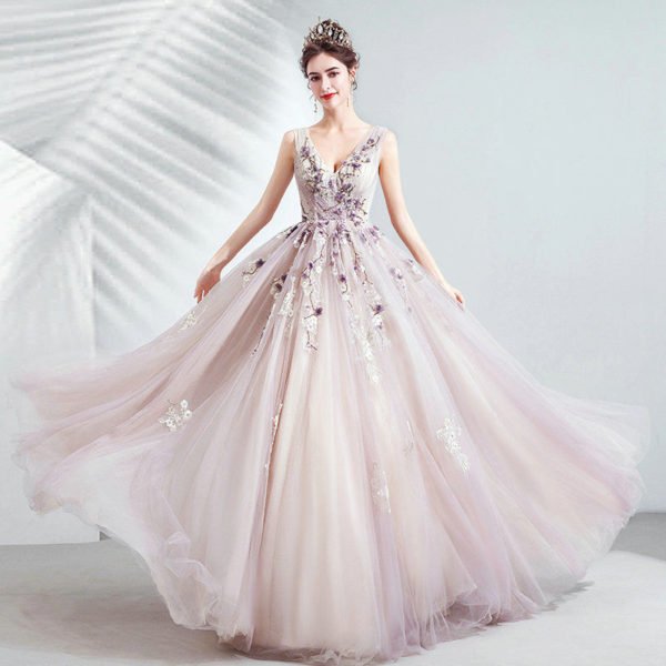 v neck ball gown 1049-007