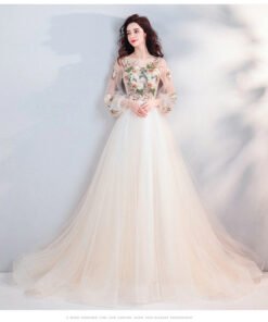 wedding dress with flowers 1029-005