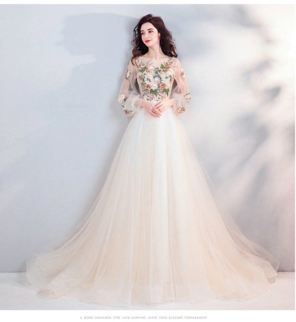 wedding dress with flowers 1029-005