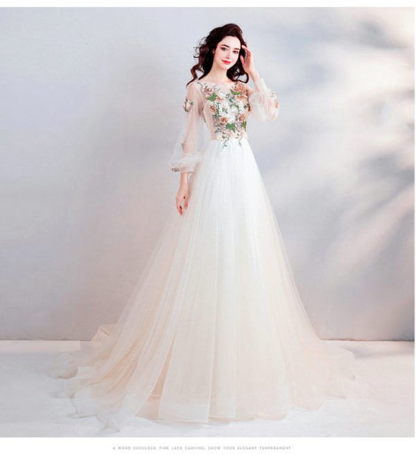 wedding dress with flowers 1029-006