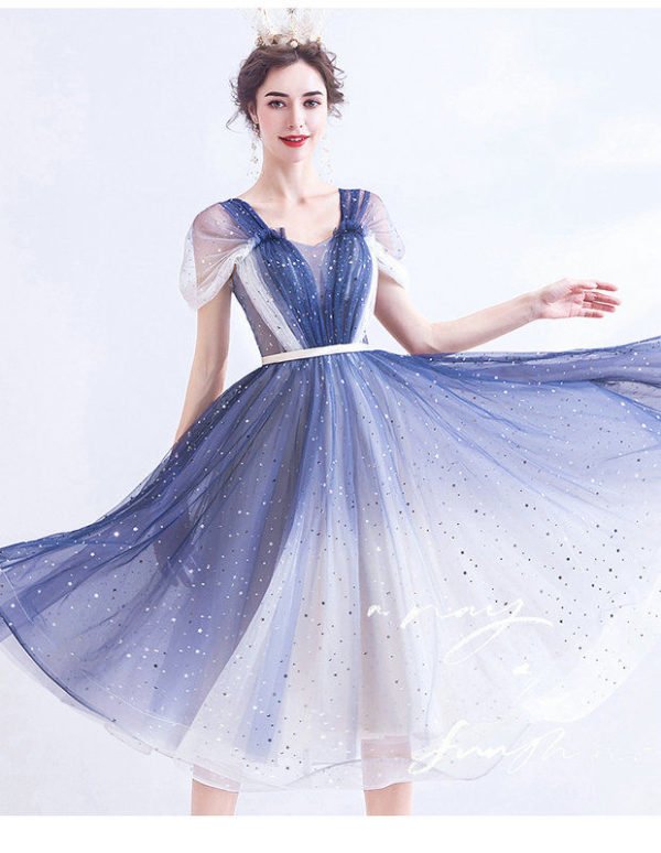 white and blue cocktail dress 1028-002