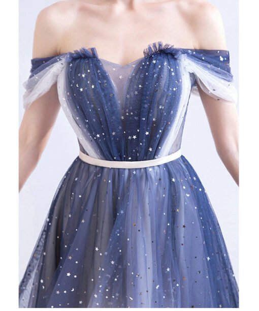 white and blue cocktail dress 1028-005