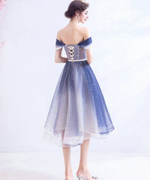 white and blue cocktail dress 1028-007