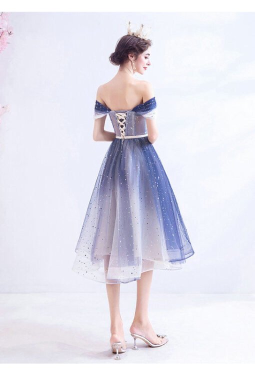 white and blue cocktail dress 1028-007
