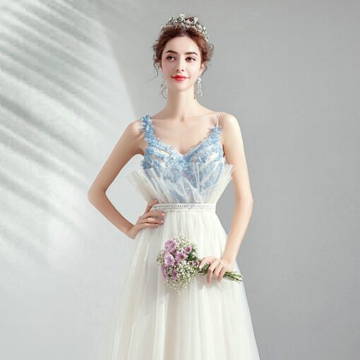 white and blue evening dress 1047-003