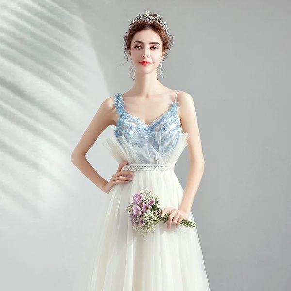 white and blue evening dress 1047-003
