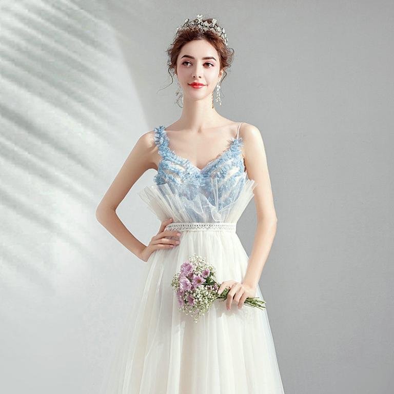 white and blue prom