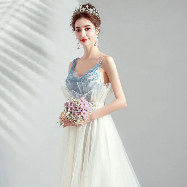 white and blue evening dress 1047-007