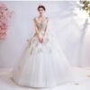 white and gold wedding dress 1046-002