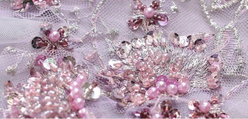 Lavender Prom Dress V Neck A Line Beaded Evening Dress - Image 7