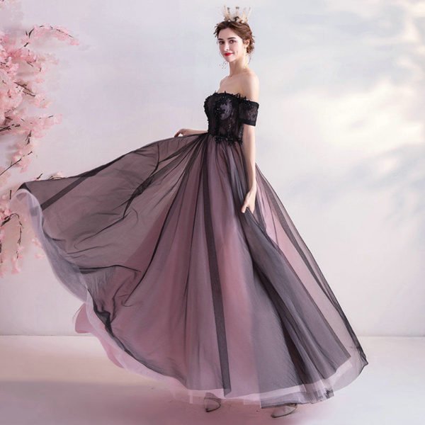 black long party dress 1066-005