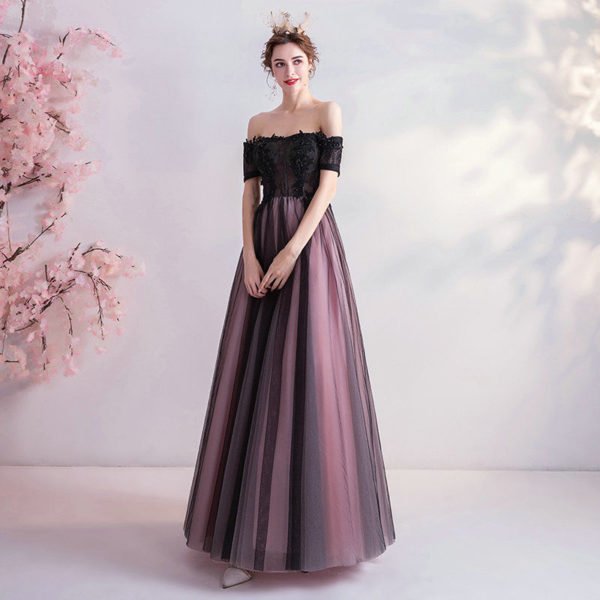 black long party dress 1066-006
