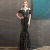 black mermaid prom dress 1058-004
