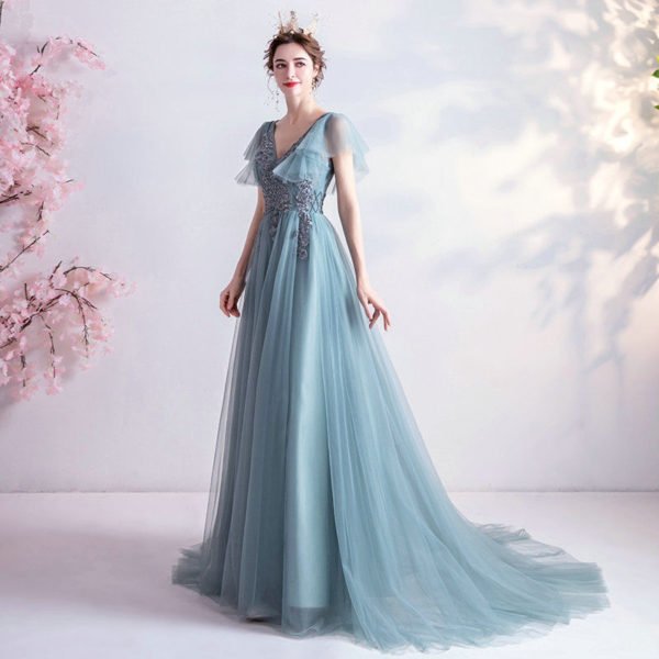 3/4 sleeve wedding dress 617-06