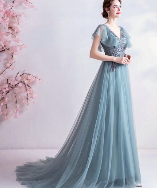 blue long prom dress 1063-008