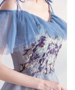 blue short cocktail dress 1056-003