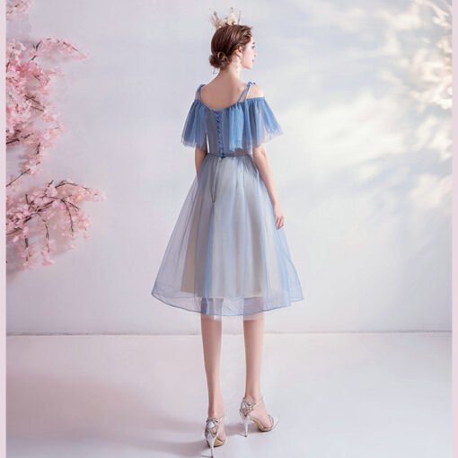 blue short cocktail dress 1056-004