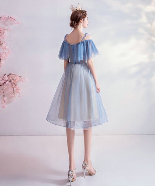 blue short cocktail dress 1056-004