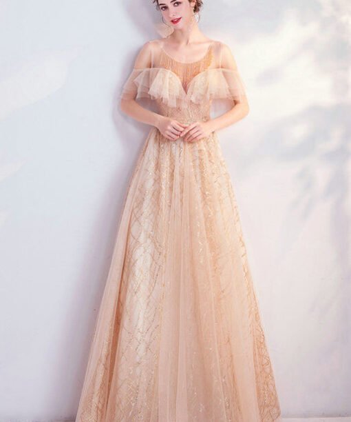 gold long prom dress 1060-003