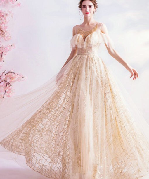 gold long prom dress 1060-004