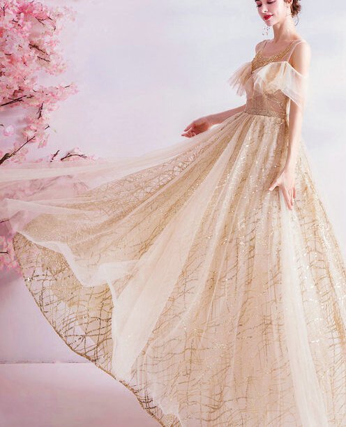 gold long prom dress 1060-006