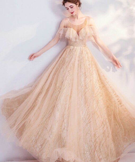 gold long prom dress 1060-007