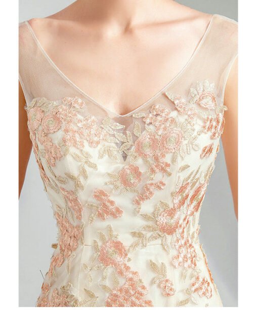 mermaid v neck wedding dress 1052-002