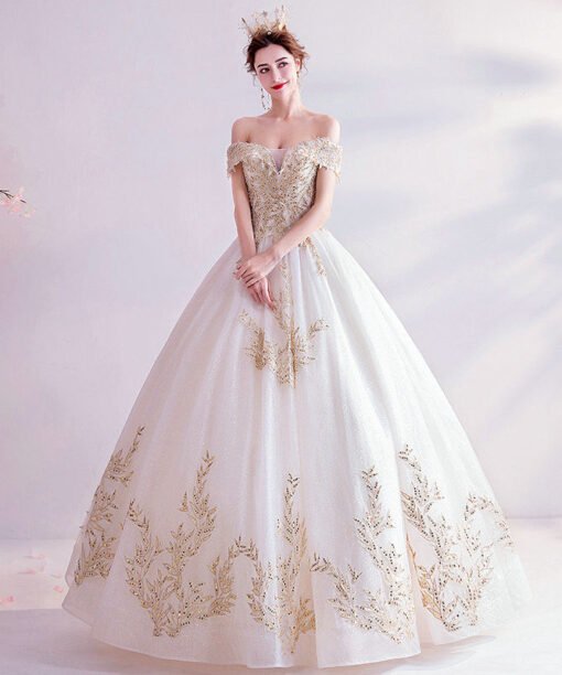 off the shoulder wedding dress 1065-003