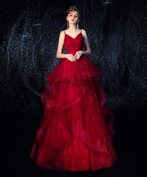 red princess prom dress 1059-002