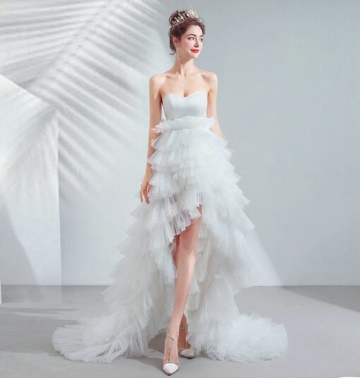 strapless high low wedding dress 1055-003