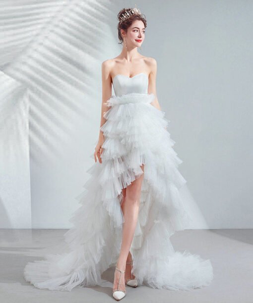 strapless high low wedding dress 1055-003