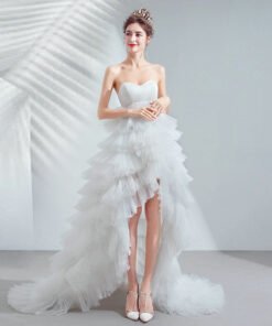 strapless high low wedding dress 1055-004