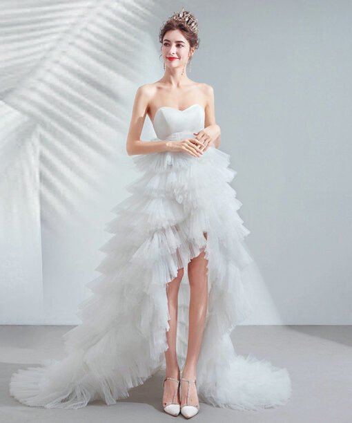 strapless high low wedding dress 1055-004