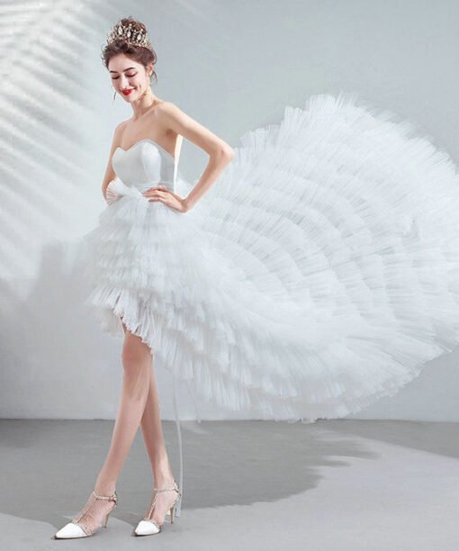 strapless high low wedding dress 1055-005