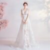 v neck a line wedding dress 1062-003