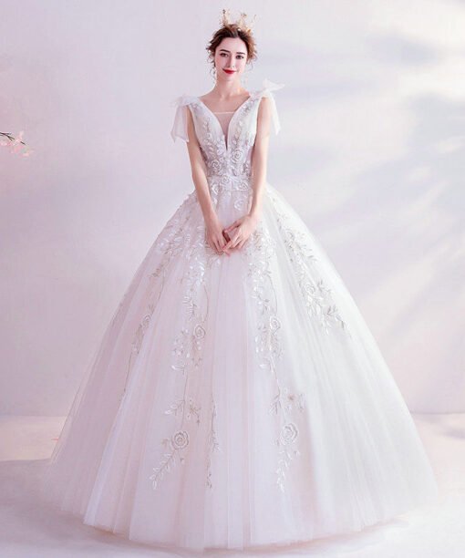 v neck bridal gown 1061-003