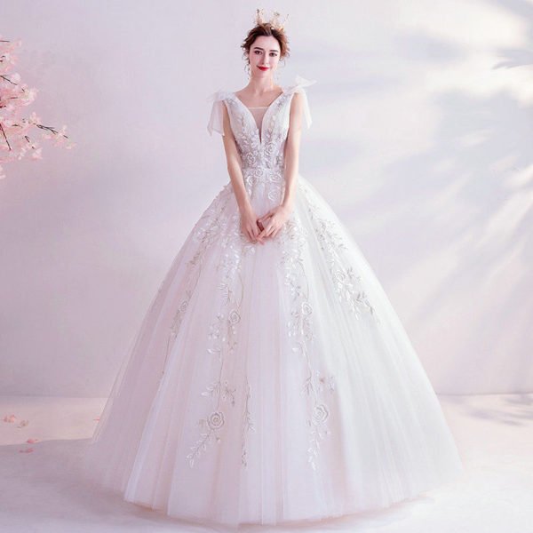 v neck bridal gown 1061-003