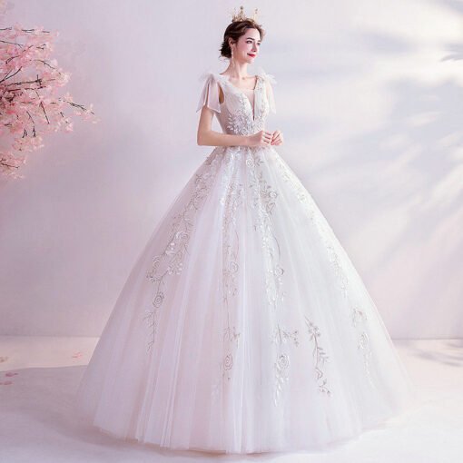 v neck bridal gown 1061-004