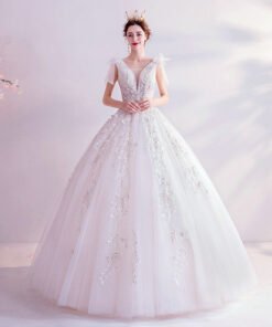 v neck bridal gown 1061-007