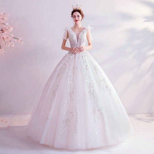 v neck bridal gown 1061-007
