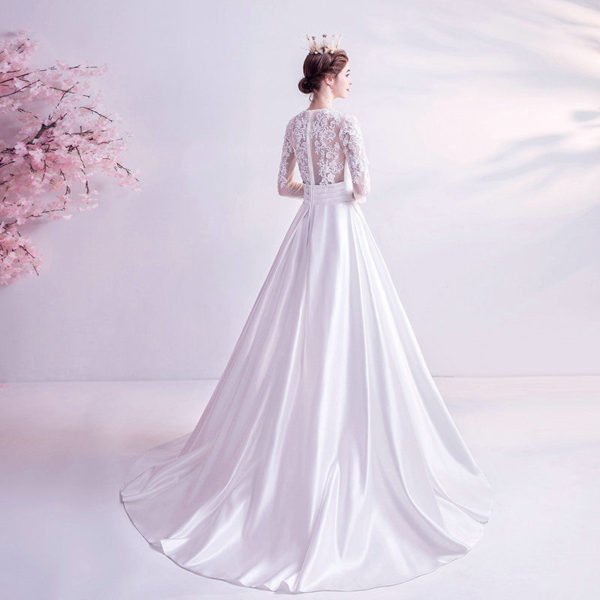 white satin wedding dress 1054-002