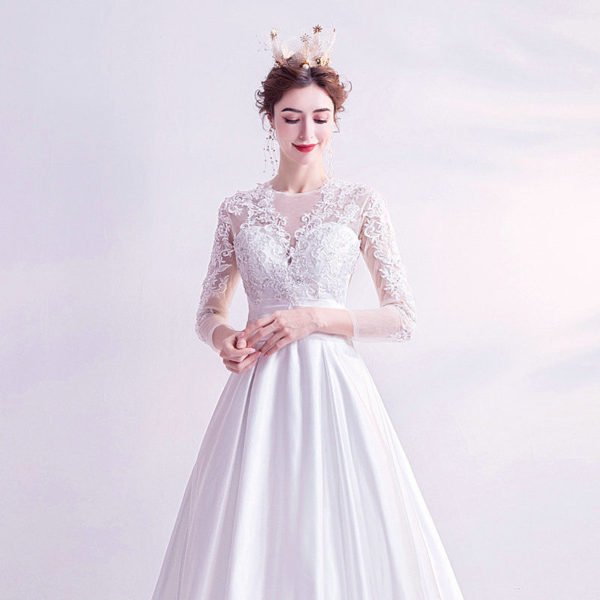 white satin wedding dress 1054-004