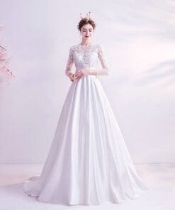 white satin wedding dress 1054-008